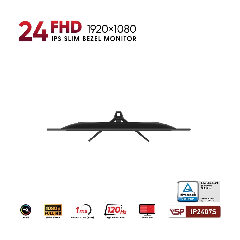 Màn hình VSP IP2407S 24 inch / IPS / FHD / 120Hz / 1ms Đen