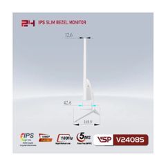 Màn hình VSP V2408S | 24 inch, Full HD, IPS, 100Hz, 5ms, phẳng, trắng