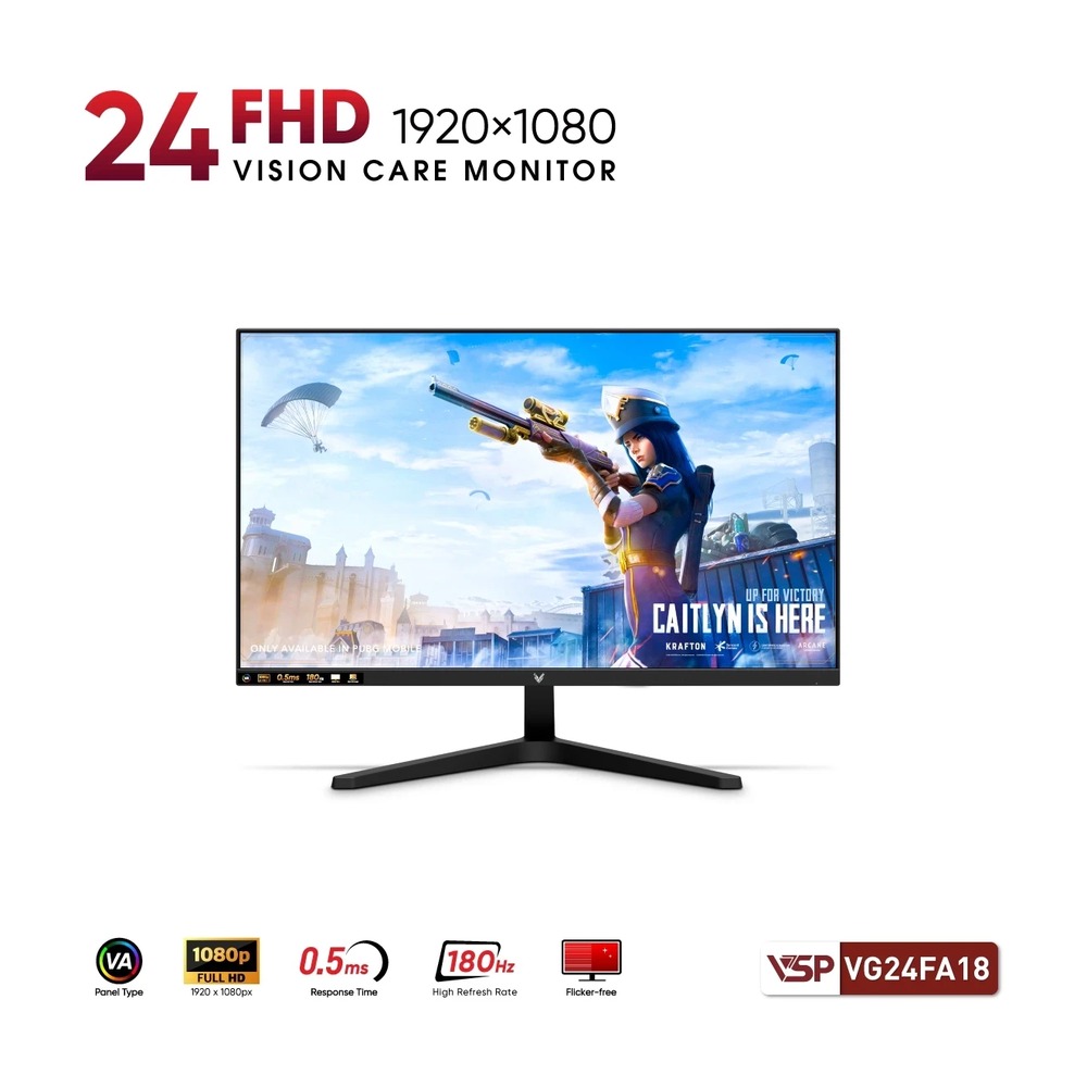 Màn Hình Gaming VSP VG24FA18 24 inch (180Hz, VA, FHD, 0.5ms)