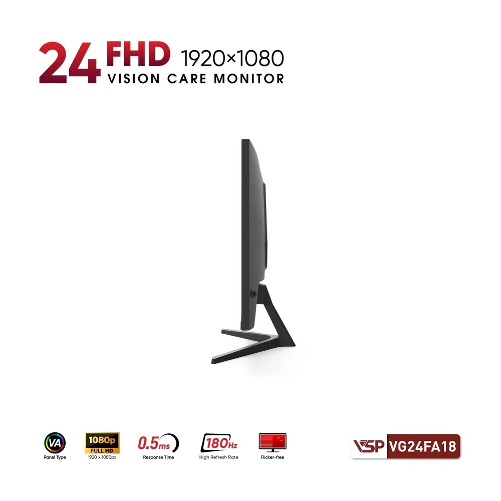 Màn Hình Gaming VSP VG24FA18 24 inch (180Hz, VA, FHD, 0.5ms)