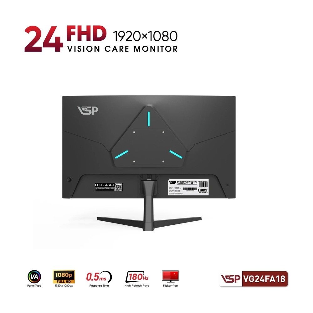 Màn Hình Gaming VSP VG24FA18 24 inch (180Hz, VA, FHD, 0.5ms)