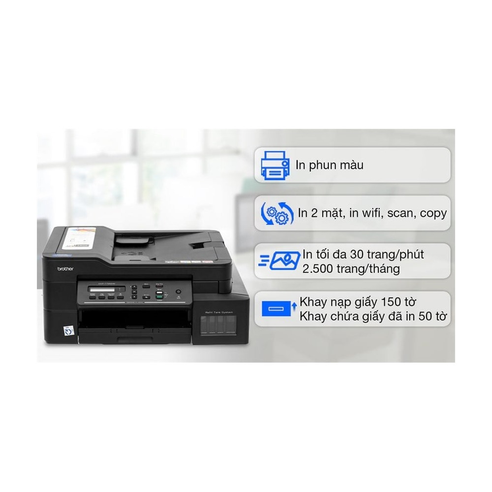 Máy in phun màu đa năng Brother DCP-T720DW Wifi