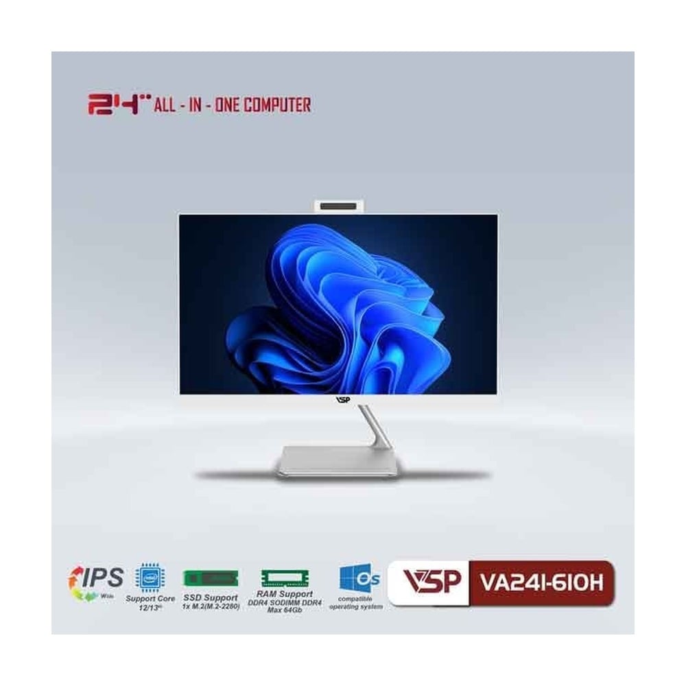 Máy tính để bàn VSP AIO (All in one) VA241-610H/23.8"/Full HD/60 Hz