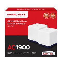Mesh Wifi MERCUSYS Halo H50G 2 Pack AC1900 ( 2 băng tần, 3 cổng 1Gbps, 350m²)