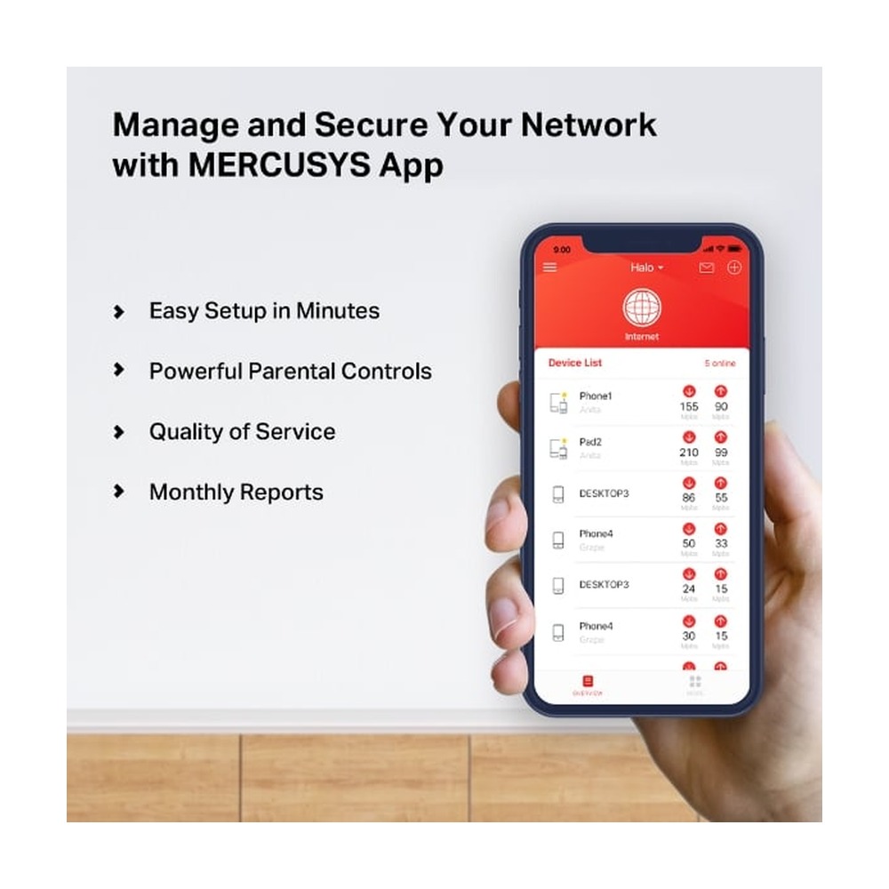 Mesh Wifi MERCUSYS Halo H50G 2 Pack AC1900 ( 2 băng tần, 3 cổng 1Gbps, 350m²)