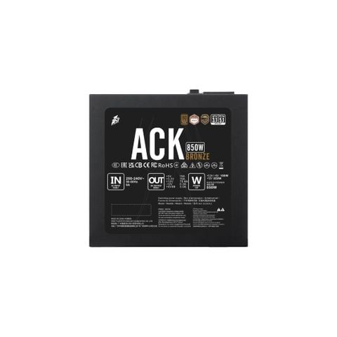 NGUỒN 1STPLAYER ACK-BRZ-850 850W ĐEN (80 PLUS BRONZE)