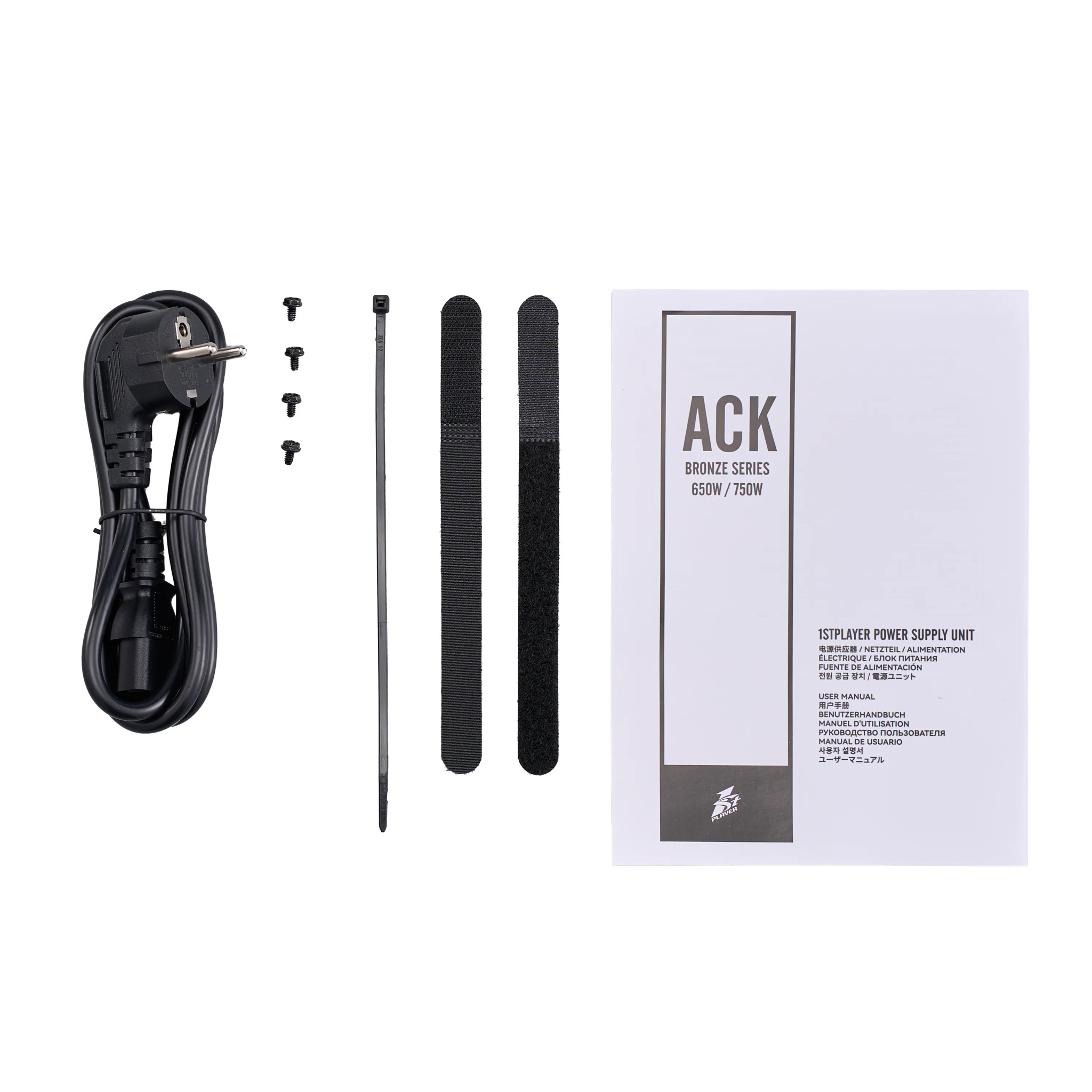 NGUỒN 1STPLAYER ACK-BRZ-850 850W ĐEN (80 PLUS BRONZE)