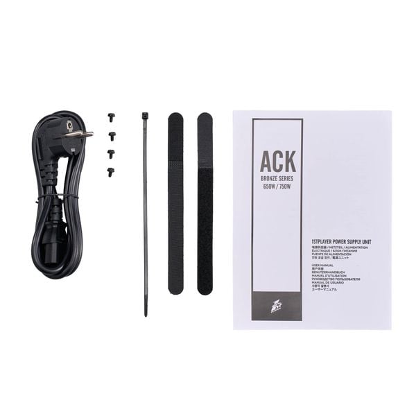 NGUỒN 1STPLAYER ACK-BRZ-850 850W ĐEN (80 PLUS BRONZE)