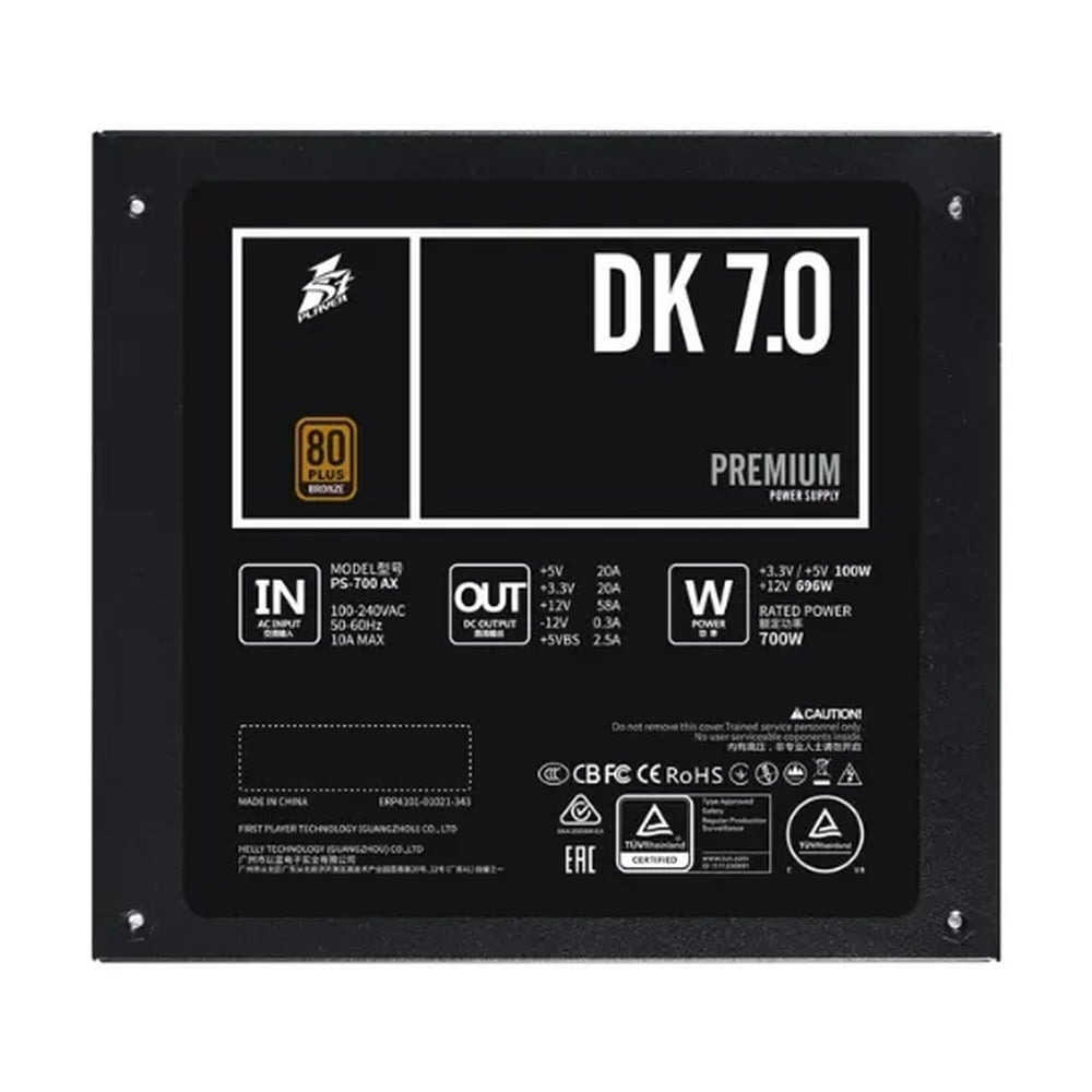 Nguồn 1STPLAYER DKPM-BRZ-700 700W 80 Plus Bronze Đen