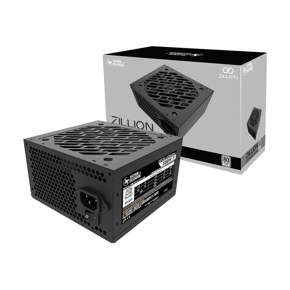Nguồn SuperFlower Zillion DW 550W 80 Plus White - Đen