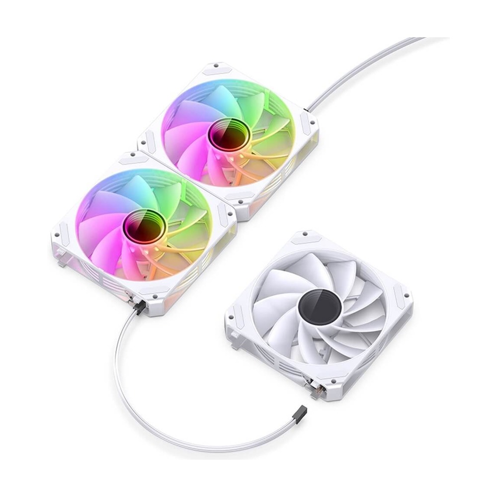 Fan case Jonsbo ZG-120WR Trắng Bộ 3 (3in1, cánh đảo chiều, ghép nối không dây)
