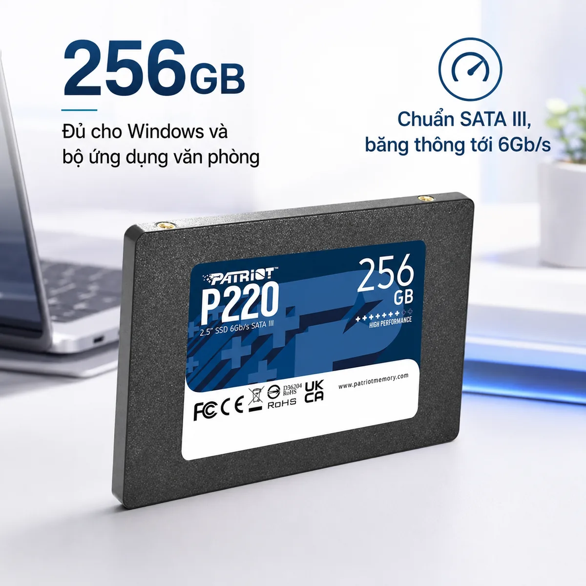 Ổ cứng SSD Patriot P220 256GB SATA III, 2.5 inch (P220S256G25)