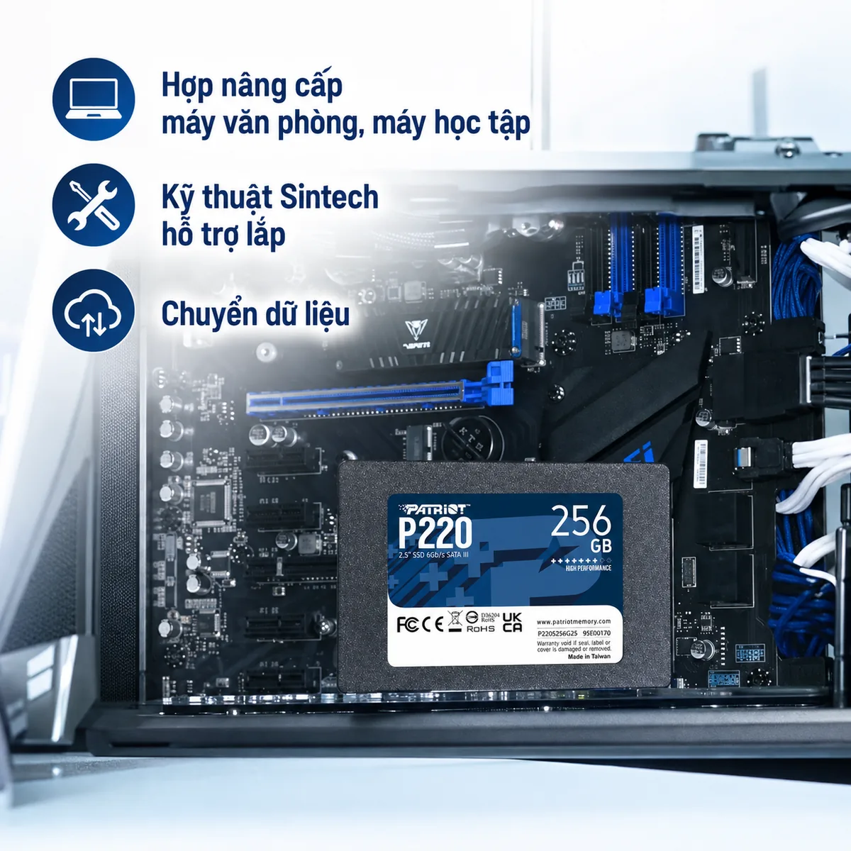 Ổ cứng SSD Patriot P220 256GB SATA III, 2.5 inch (P220S256G25)