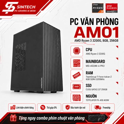 PC Văn Phòng AM01 AMD Ryzen 3 3200G, 8GB, 256GB