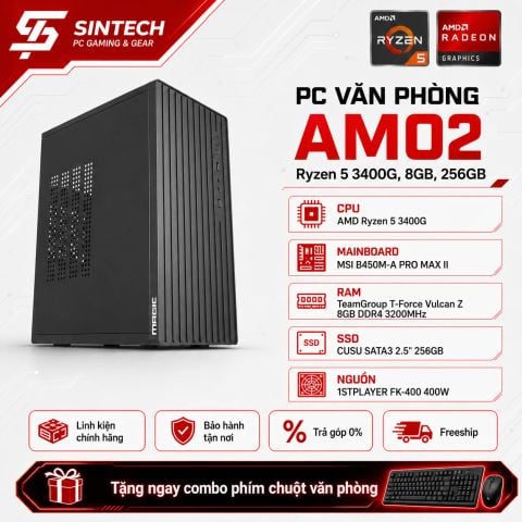 PC Văn Phòng AM02 Ryzen 5 3400G , 8GB , 256GB