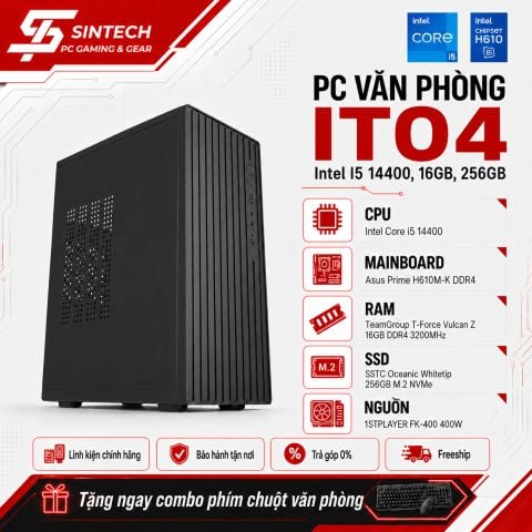 PC Văn Phòng IT04 Intel I5 14400, 16GB, 256GB