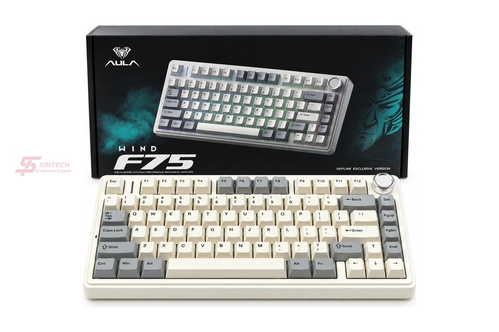 Phím Cơ AULA F75 8362 (Milk White Switch Xám Trắng) Không Dây