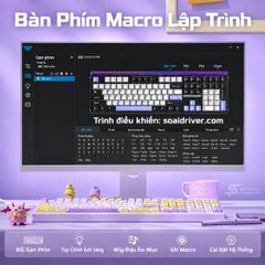 Phím Cơ AULA H108 7495 (Silent Cotton Candy Switch Vàng Tím) Không Dây