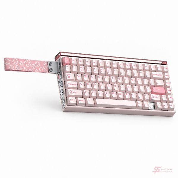 Phím Cơ AULA HERO75HE 8584 hồng nhìn nghiêng từ phía trước