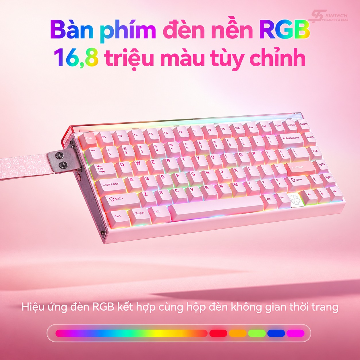 Phím Cơ AULA HERO75HE 8584 (Mistcloud Magnetic Switch Hồng) Không Dây