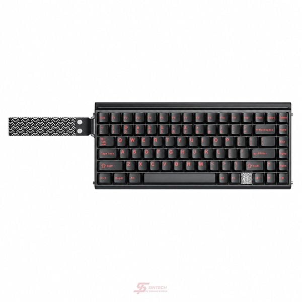 Phím Cơ AULA HERO75HE 8607 đen nhìn chính diện kèm dây đeo