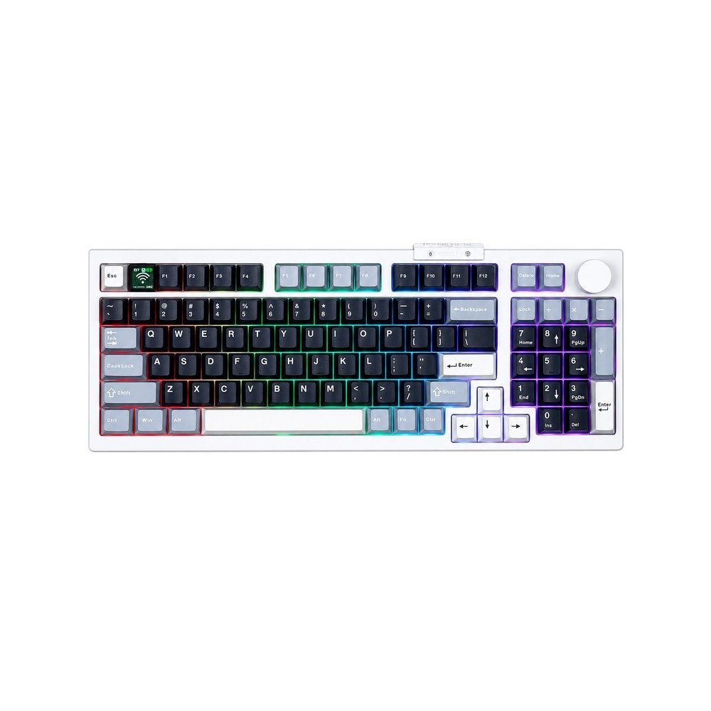 Phím Cơ Darmoshark TOP 98 Tri-mode RGB Trắng 3 Mode