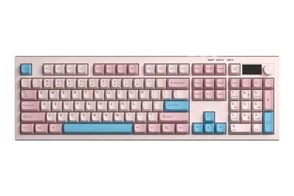 Phím Giả Cơ AULA S102 Pro 4753 hồng xanh dương nhìn chính diện, đủ 105 phím