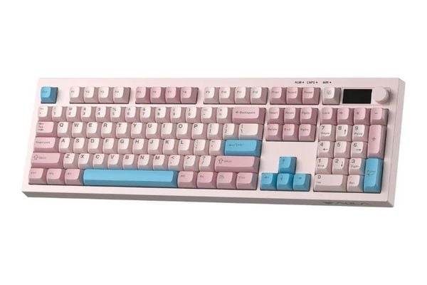 Phím Giả Cơ AULA S102 Pro 4753 hồng xanh dương nhìn nghiêng từ phía trước