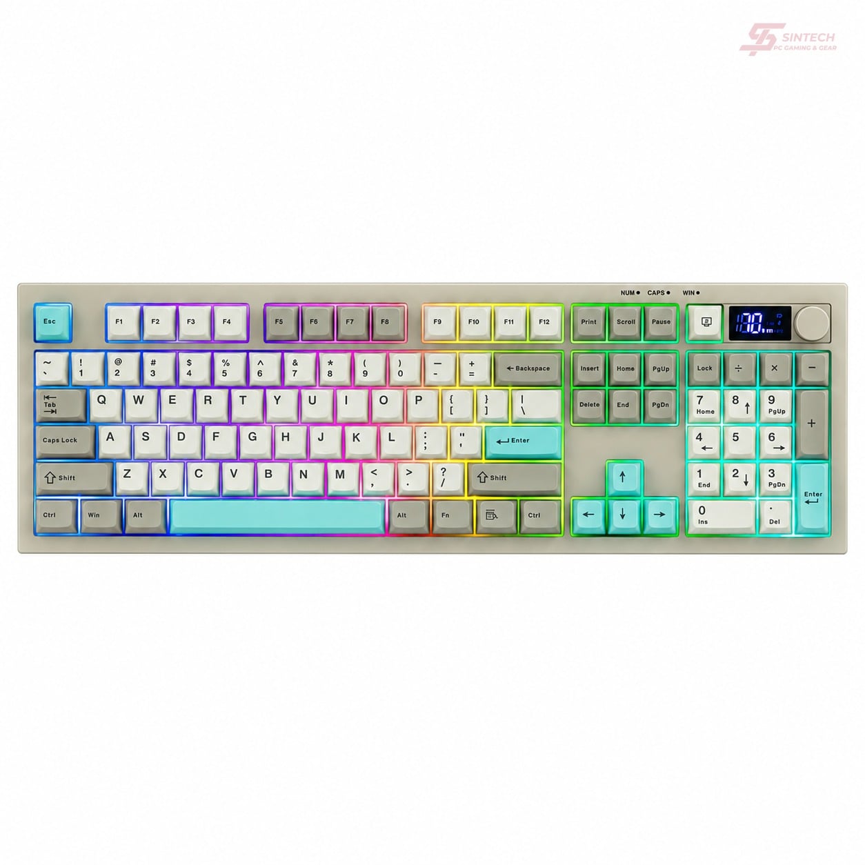 Phím Giả Cơ AULA S102 Pro 4777 (Xám Be Xanh Ngọc) Không Dây