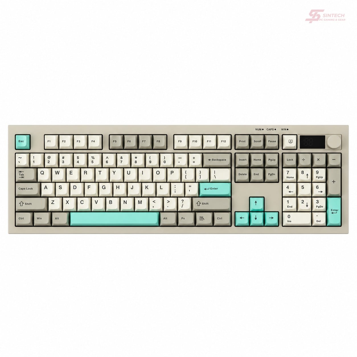 Phím Giả Cơ AULA S102 Pro 4777 (Xám Be Xanh Ngọc) Không Dây