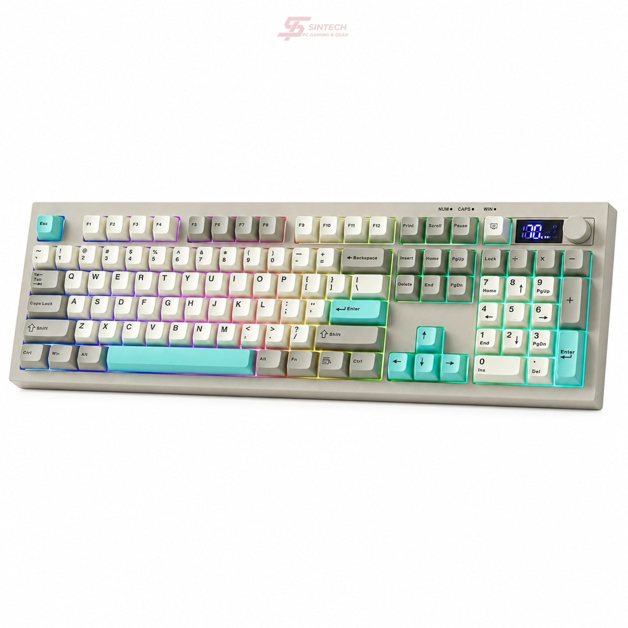 Phím Giả Cơ AULA S102 Pro 4777 (Xám Be Xanh Ngọc) Không Dây