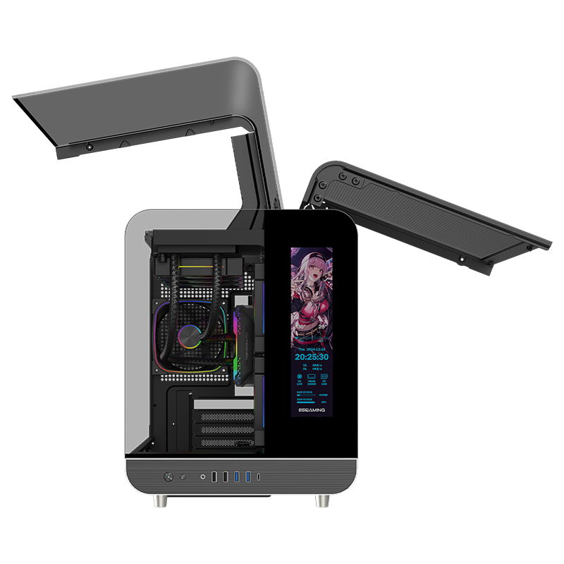 Vỏ CASE ESGASMING Aircraft 007 Ultra-Cool Display (Sẵn 3 Fan + Hub ARGB )
