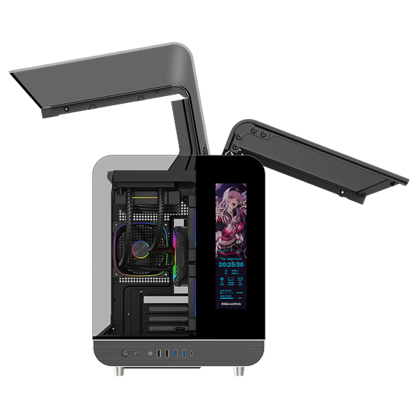 Vỏ CASE ESGASMING Aircraft 007 Ultra-Cool Display (Sẵn 3fan + hub ARGB )