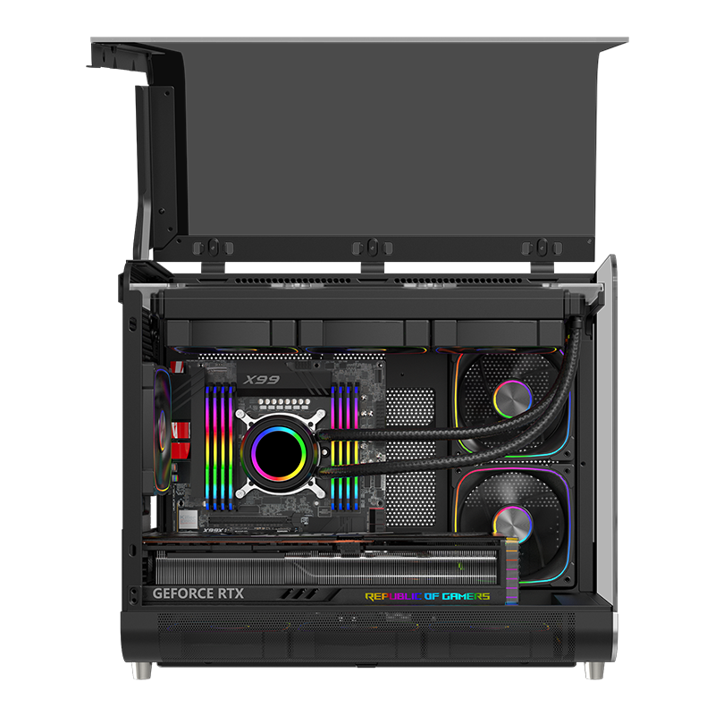Vỏ CASE ESGASMING Aircraft 007 Ultra-Cool Display (Sẵn 3 Fan + Hub ARGB )