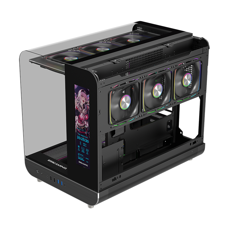 Vỏ CASE ESGASMING Aircraft 007 Ultra-Cool Display (Sẵn 3 Fan + Hub ARGB )