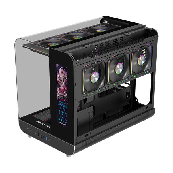Vỏ CASE ESGASMING Aircraft 007 Ultra-Cool Display (Sẵn 3fan + hub ARGB )