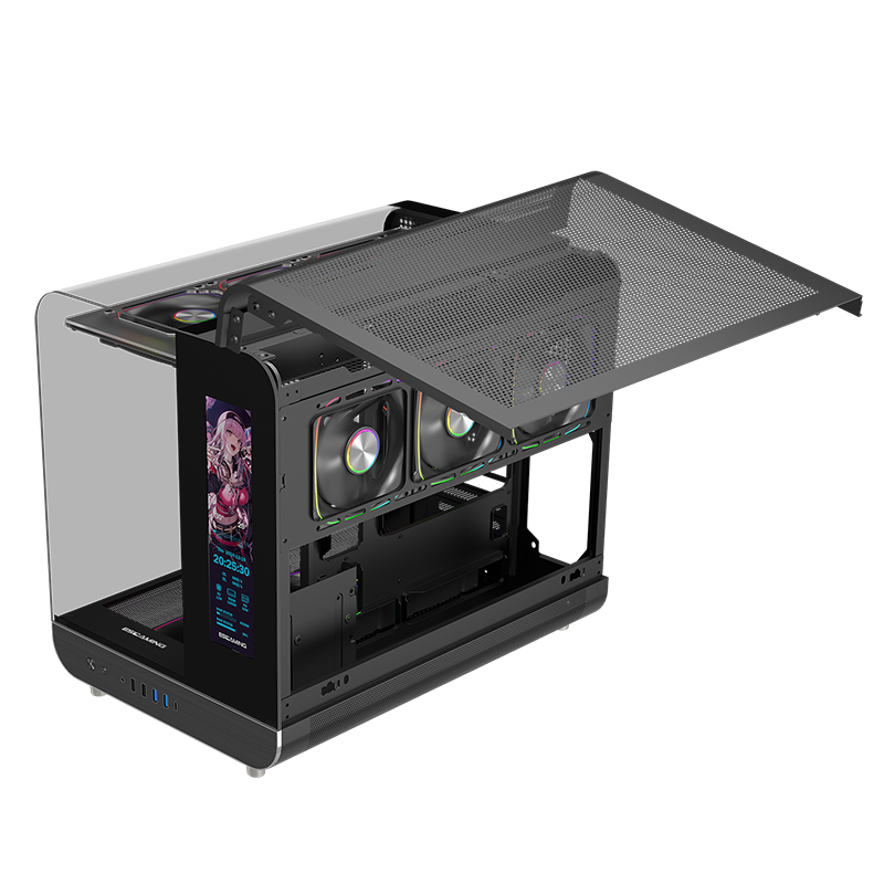 Vỏ CASE ESGASMING Aircraft 007 Ultra-Cool Display (Sẵn 3 Fan + Hub ARGB )