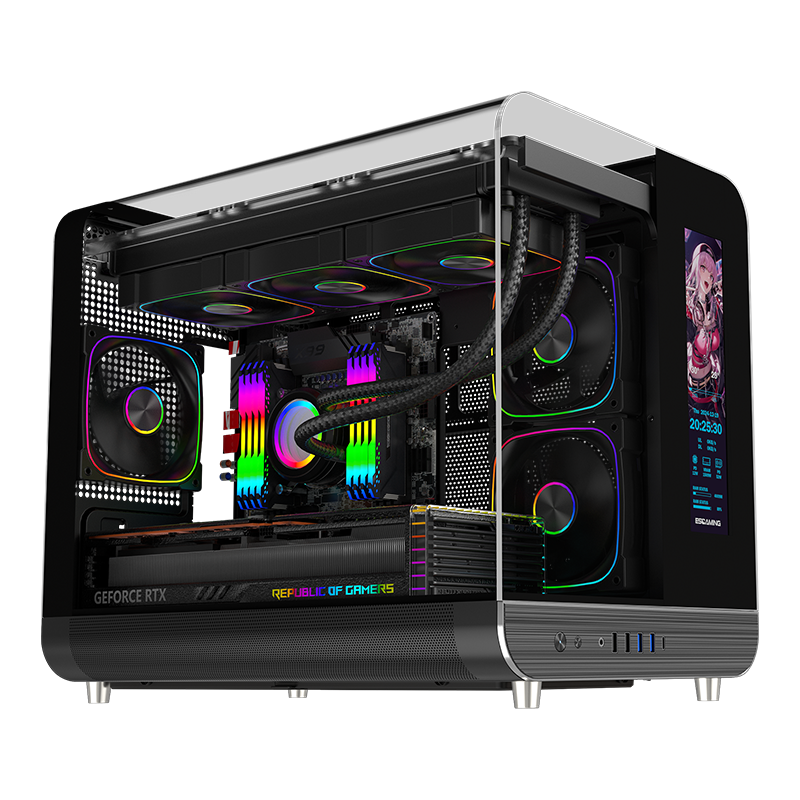 Vỏ CASE ESGASMING Aircraft 007 Ultra-Cool Display (Sẵn 3 Fan + Hub ARGB )