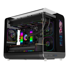 Vỏ CASE ESGASMING Aircraft 007 Ultra-Cool Display (Sẵn 3 Fan + Hub ARGB )