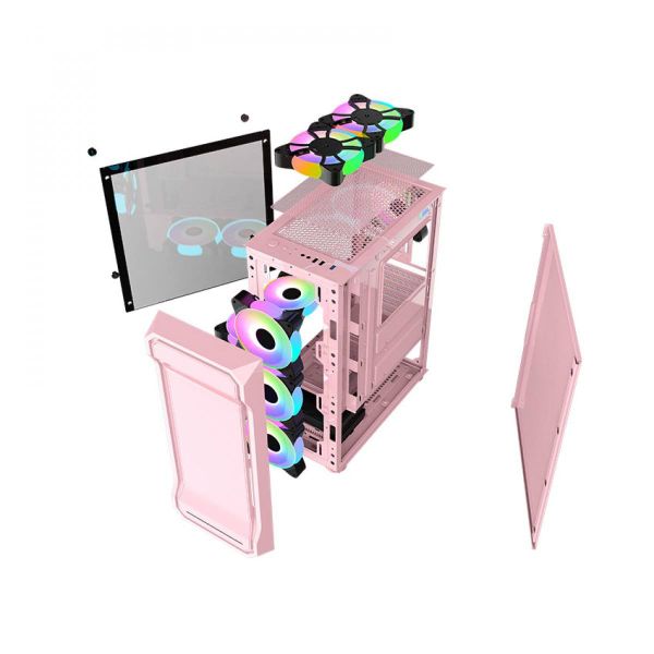 Vỏ Case MIK AH01 ATX/M-ATX Hồng