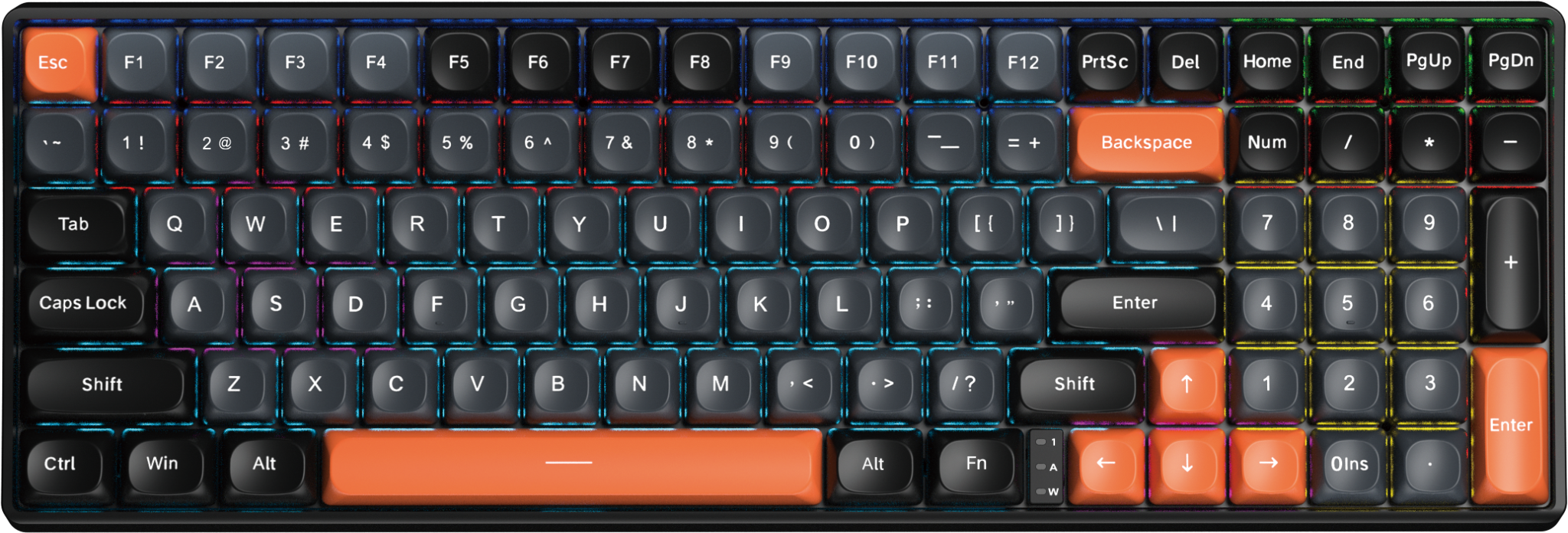 BÀN PHÍM CƠ GAMING AULA S100 PRO (3411) 3 MODE  (Phiên bản Đen+xám+cam/ Red switch)