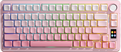 BÀN PHÍM CƠ S75 PRO 3 MODE (Hồng gradient, Grey Wood V3 Switch)