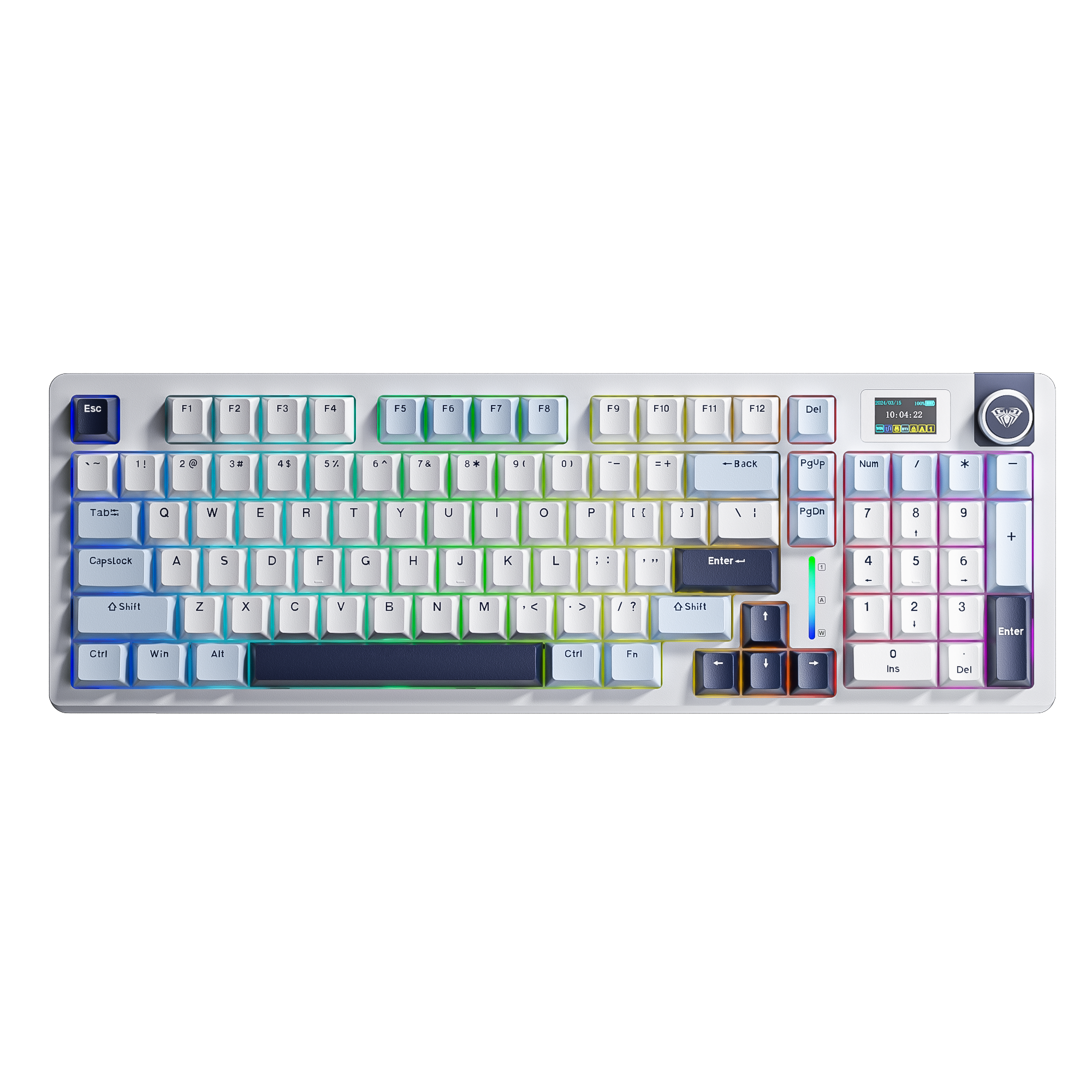 BÀN PHÍM CƠ GAMING AULA S98 PRO (1899) 3 MODE (Phiên bản Xanh dương + trắng + tím đậm/ Star Vector switch/ Pin 5000mAh)