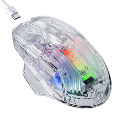 Chuột AULA SC518 2 Modes, LED RGB, Trong Suốt Trắng