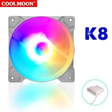 Fan LED RGB CoolMoon K8 (RGB Fixed, Không Cần Hub) Trắng