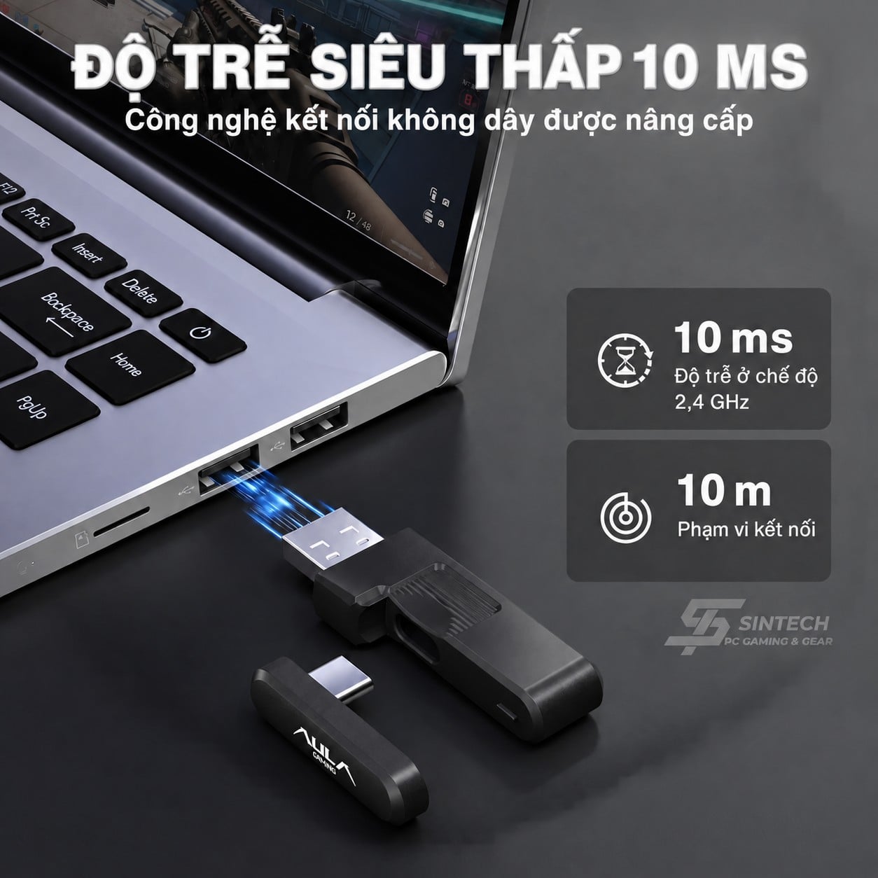 Tai Nghe Gaming AULA G7 Pro 5323 Đen Không Dây