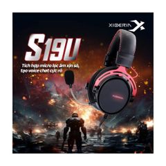 Tai Nghe GAMING Có Dây Xiberia S19U (Đen Đỏ, RGB, Virtual 7.1, OverEar)