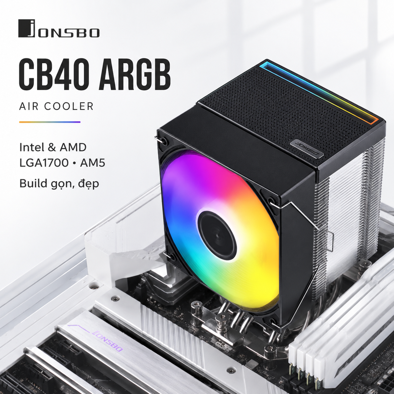 Tản nhiệt khí JONSBO CB40 BLACK (LED ARGB)