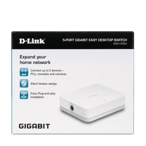Cổng chuyển D-Link DGS-1005A - 5 Cổng (10/100/1000 Mbps)