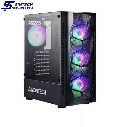 Vỏ Case Montech X1 ATX/M-ATX/ITX Đen Kèm Fan